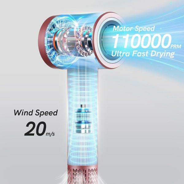 фен для волос VGR V‑443 1900 Вт 110 000 об/мин Розовый (29903001) - фото 2 фен для волос VGR V‑443 1900 Вт 110 000 об/мин Розовый (29903001) - фото 2