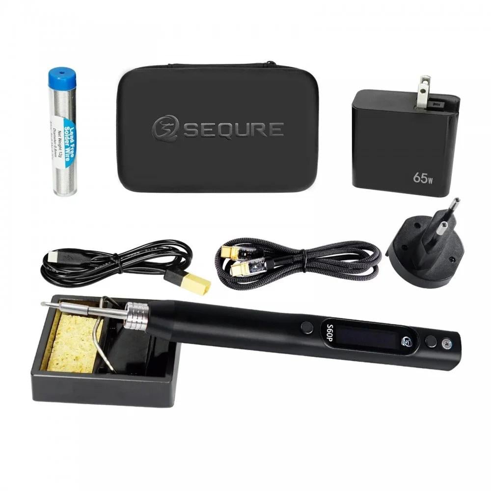 Паяльник SEQURE S60P Kit 60W совместим с жалами C210 поддержка PD/QC/DC/PPS с адаптером PD 65W (00-00028829)
