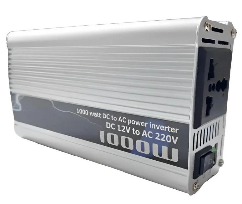 Інвертор напруги Power Inverter 12/220В 1000W зі стійкою модифікованою синусоїдою (2104618796)