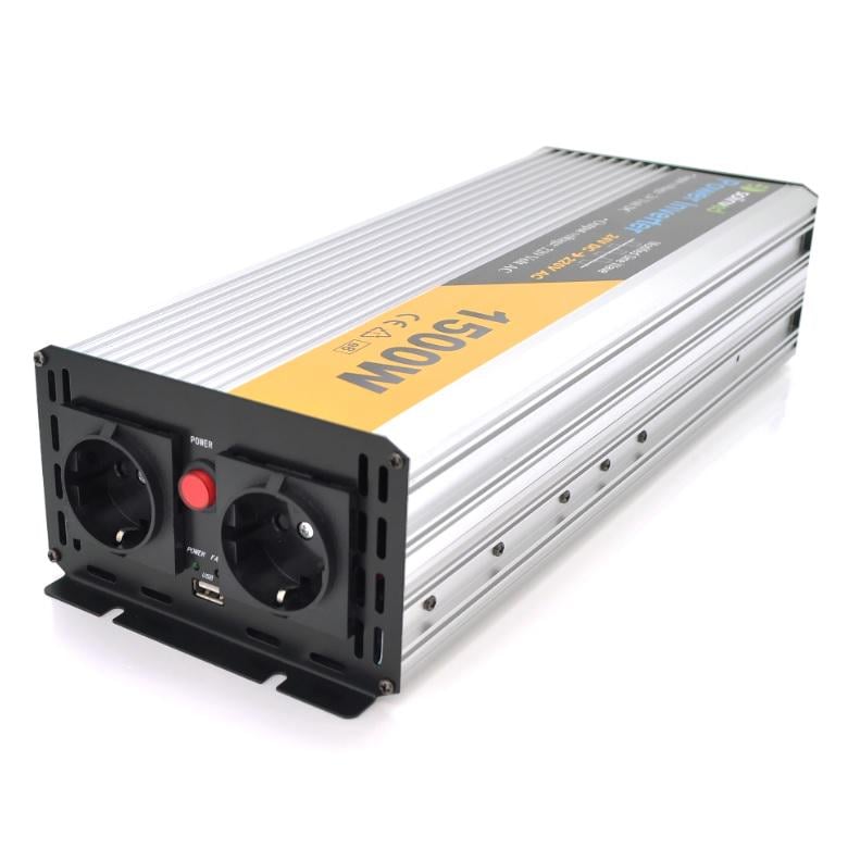 Інвертор напруги Solinved Sol-Yb24-1500M 24V/220V 1500W з апроксимованою синусоїдою 2 Shuko USB клемні дроти Q6 (DR010667) - фото 1 Інвертор напруги Solinved Sol-Yb24-1500M 24V/220V 1500W з апроксимованою синусоїдою 2 Shuko USB клемні дроти Q6 (DR010667) - фото 1