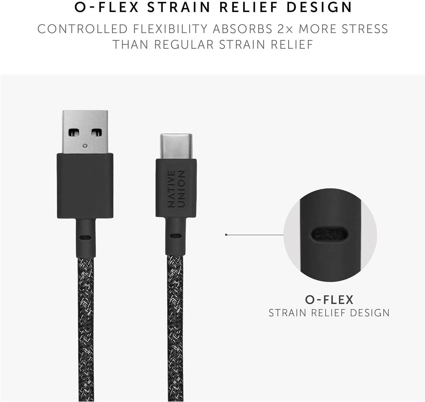 Кабель Native Union Belt Cable USB-A to USB-C Cosmos 1,2 м Black (BELT-AC-COS-NP) - фото 5