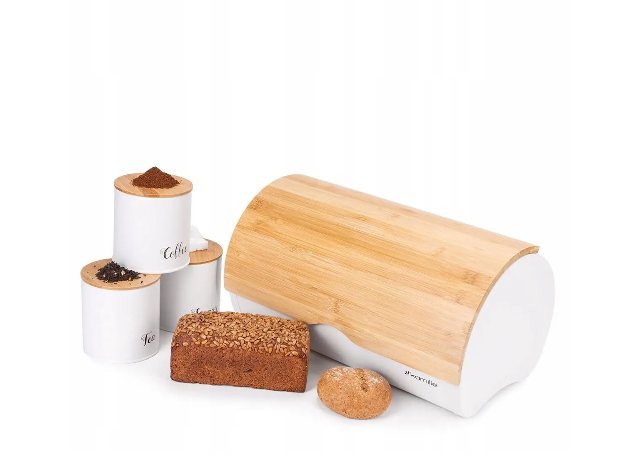 Хлебница и емкости для хранения Kamille с крышкой из бамбукового волокна Белый (1121)