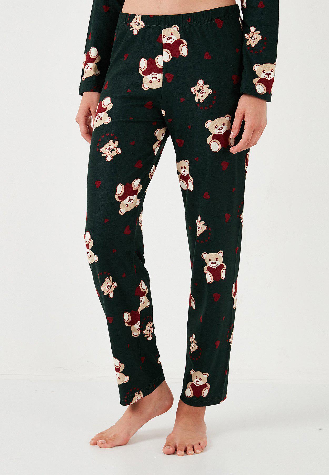 Пижама женская микрофлис Pijamoni 5660-10k на пуговицах с принтом XL Темно-зеленый (29954378) - фото 3 Пижама женская микрофлис Pijamoni 5660-10k на пуговицах с принтом XL Темно-зеленый (29954378) - фото 3