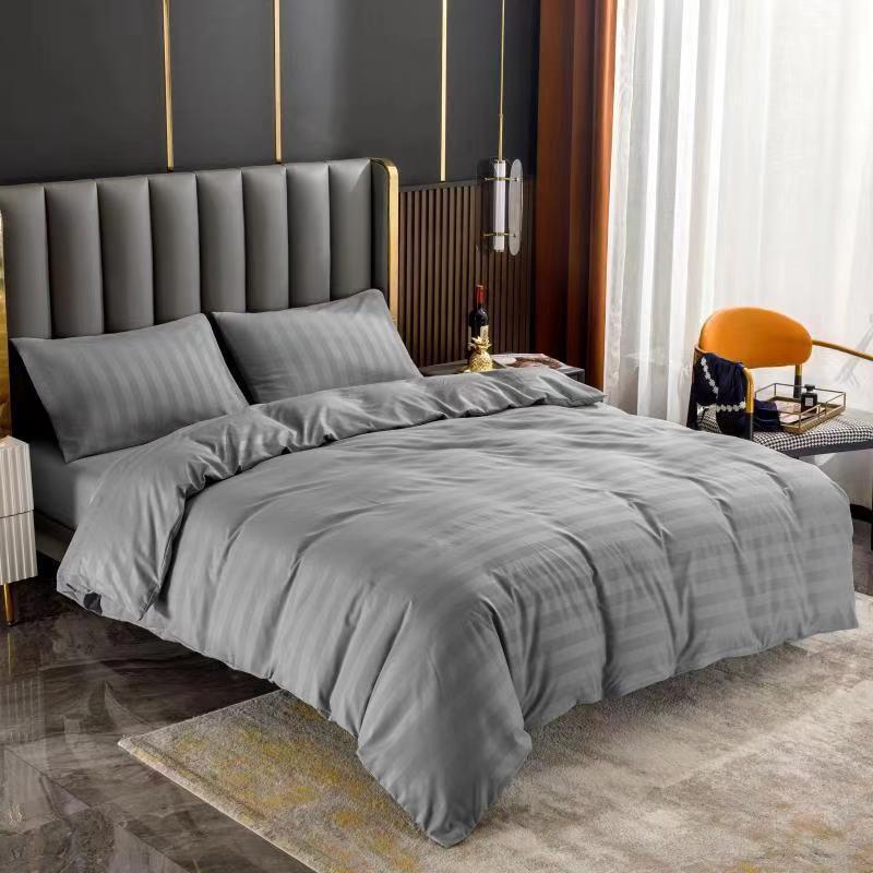 Комплект постельного белья Cotton home Colorful Home полуторный Страйп-сатин ХТ-15-24 Серый (DR010254)