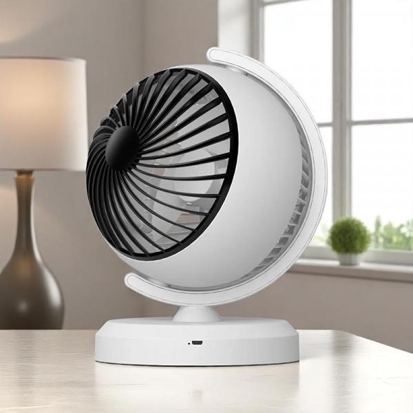 Вентилятор акумуляторний настільний AA-888 з підсвічуванням/3 швидкості 20 см - фото 3