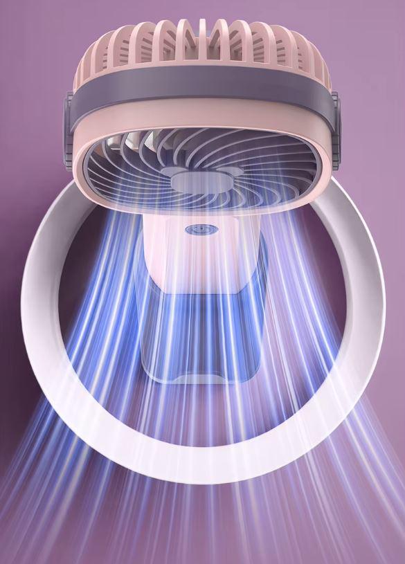 Вентилятор мини ручной LY-838 от USB с подставкой Розовый - фото 6