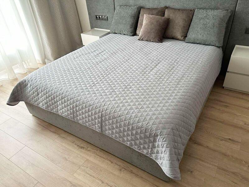 Покривало двостороннє Decorator Ромб 150x215 см Сірий (2020723) - фото 2