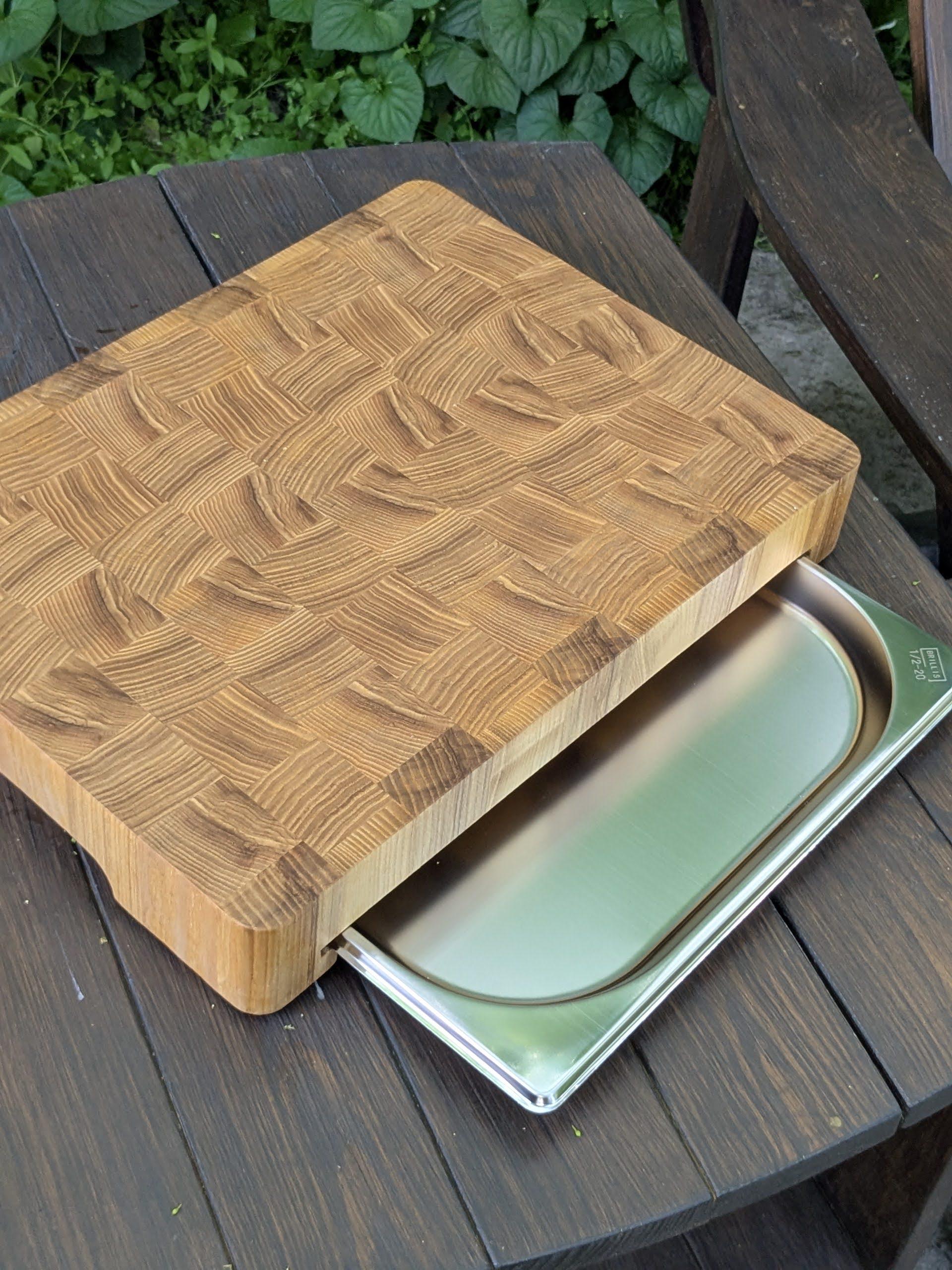 Дошка кухонна торцева для нарізання з гастроємністю з бічними ручками та силіконовими ніжками 400х300х60 мм (BR-002) - фото 12 Дошка кухонна торцева для нарізання з гастроємністю з бічними ручками та силіконовими ніжками 400х300х60 мм (BR-002) - фото 12