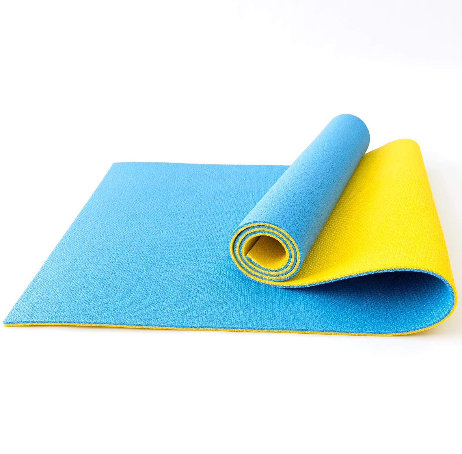 Килимок для йоги та фітнесу OSPORT FI-0083 Спорт 8 мм Синьо-жовтий