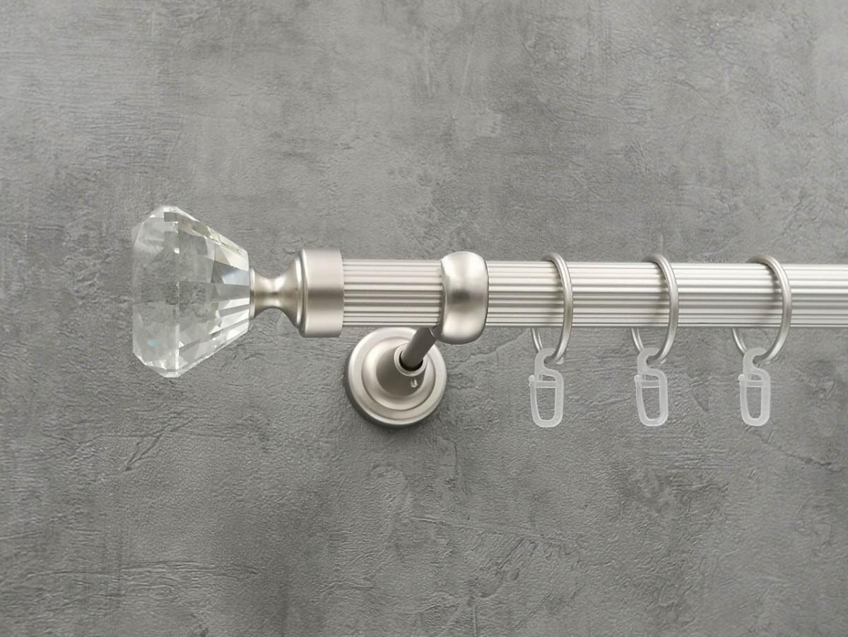 Карниз Quadrum Спектралія рифлена штанга одинарний відкритий 25 мм 300 см Сатин (264768651)