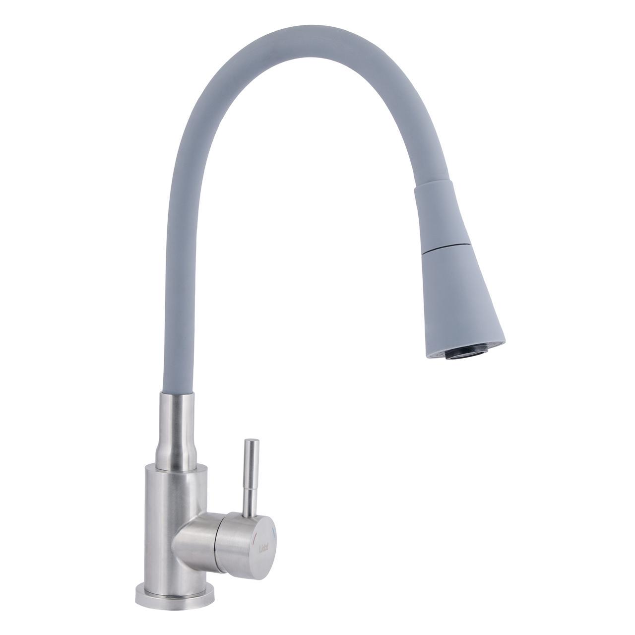 Змішувач для кухні Lidz Aria 015F31 з гнучким виливом k35 LDARI015F31GNK31871 Grey/Nickel (2567111065)