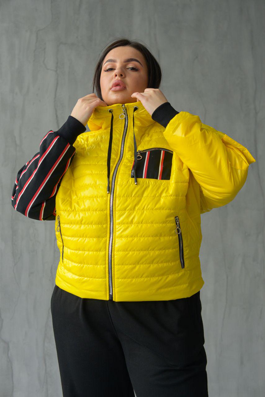 Куртка демисезонная женская Strip р. 52-54 Желтый (14-5222 7) Куртка демисезонная женская Strip р. 52-54 Желтый (14-5222 7)