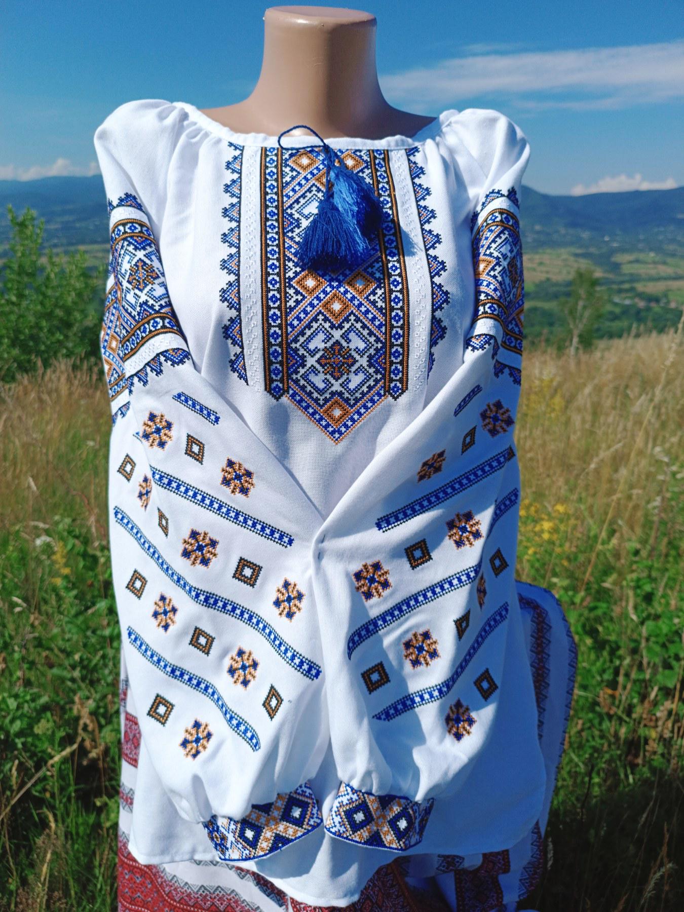 Вишиті сорочки для пари з квітковим орнаментом р. 44 Синьо-золотий (29378265) - фото 3 Вишиті сорочки для пари з квітковим орнаментом р. 44 Синьо-золотий (29378265) - фото 3