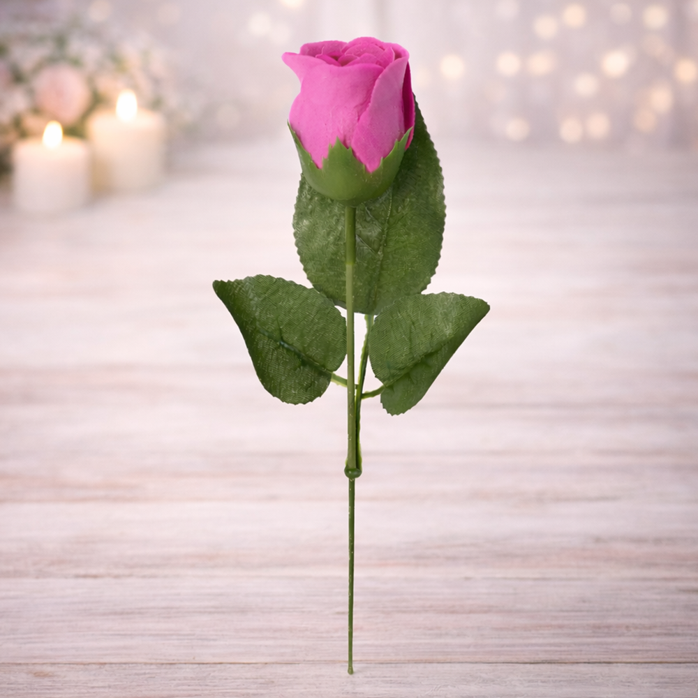 Троянда мильна в прямокутній прозорій упаковці Фуксія (06-F-3-6877m)