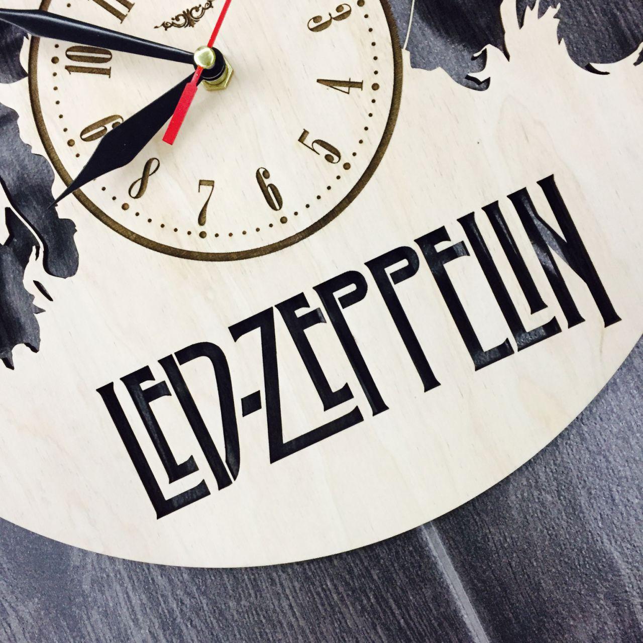 Арт-годинник настінний дерев’яний круглий "Led Zeppelin" - фото 5