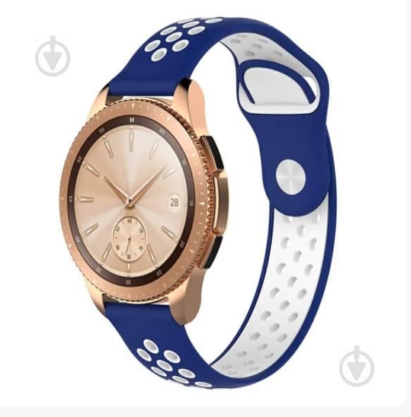 Ремешок BeWatch для Samsung Gear S3 | Samsung Galaxy Watch 46 | Galaxy Watch 3 45mm силиконовый 22мм Сине Белый (1020152)