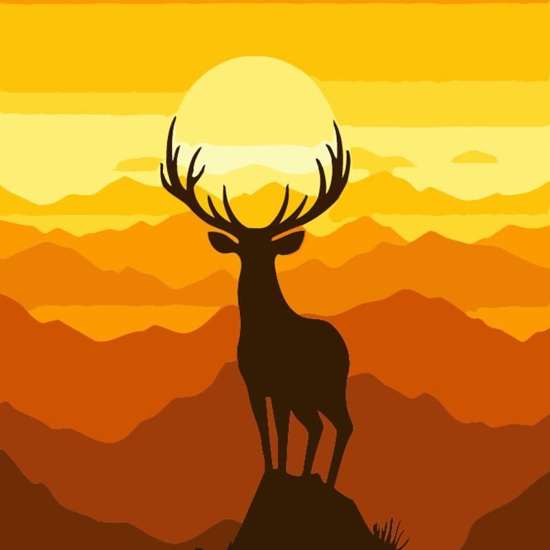 Картина по номерам Strateg Олень 20х20 см (HH5677)