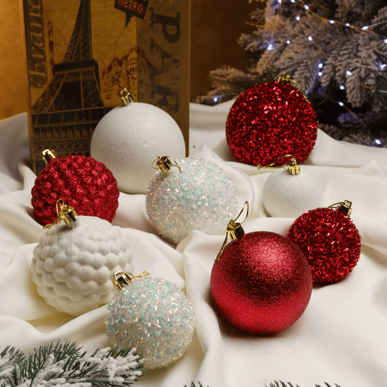 Набор шаров новогодних Блеск 40 шт. Красный (Блиск черв.) - фото 4