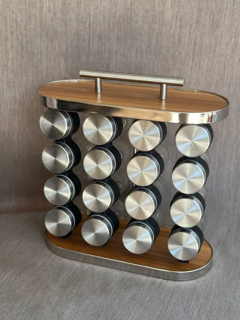 Набір ємностей для спецій на підставці 16 шт. Набір ємностей для спецій на підставці 16 шт.