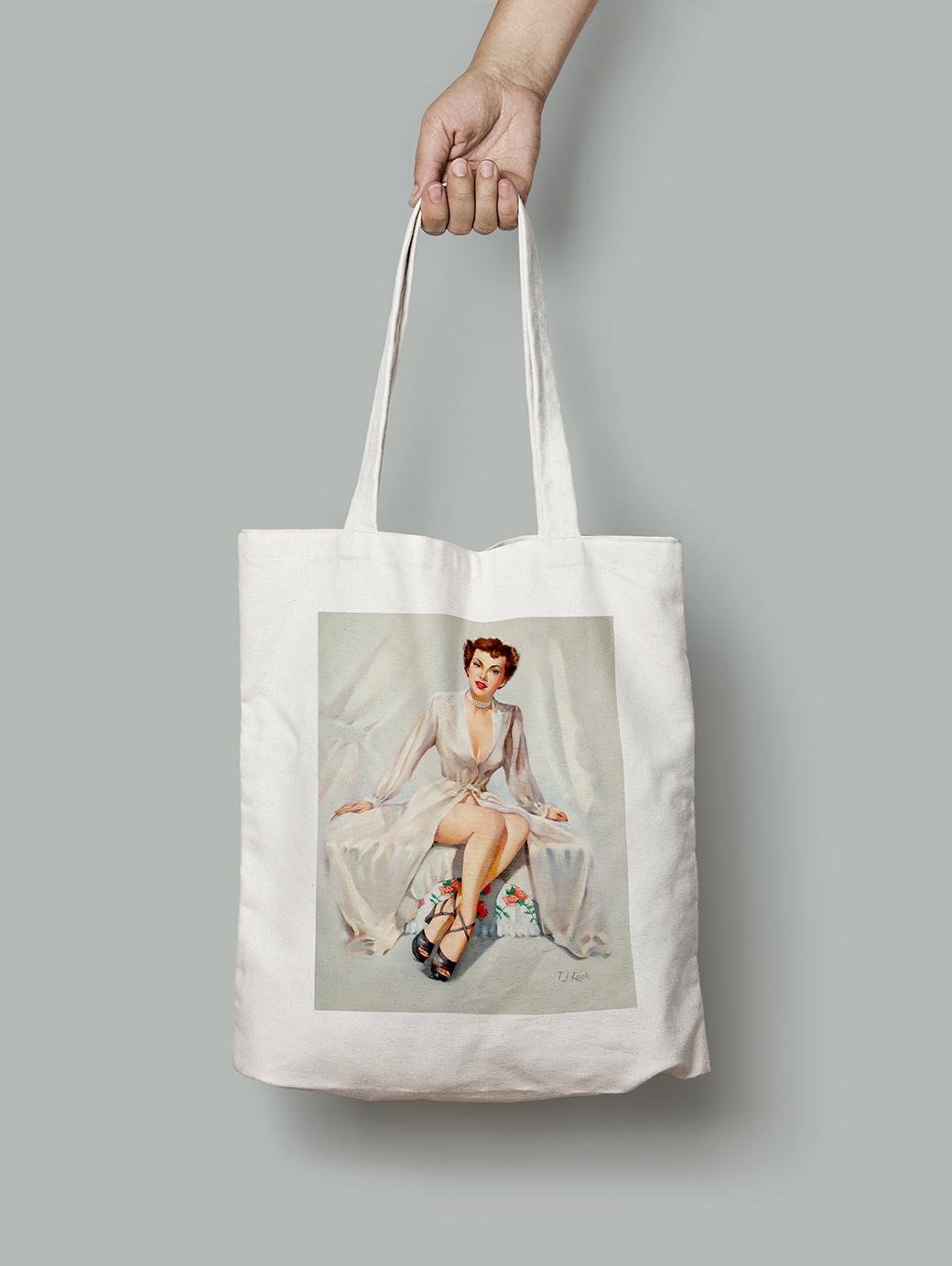 Эко-сумка Девушка в шелковом халатике T.J. Kuck шопер (pin_up010079_Bag)