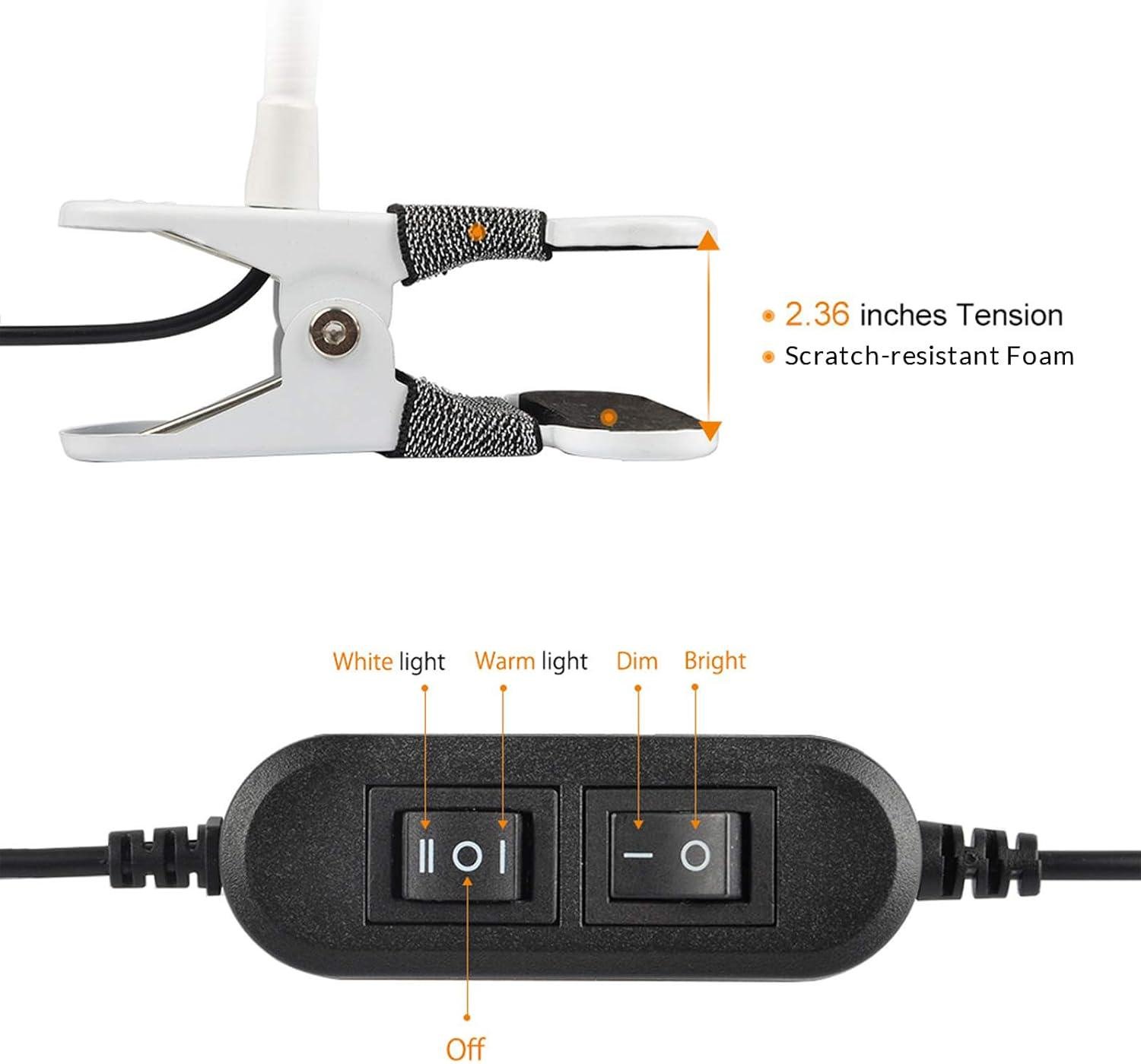 Настольная гибкая лампа LEPOWER LED Clip Desk Lamp White - фото 3 Настольная гибкая лампа LEPOWER LED Clip Desk Lamp White - фото 3