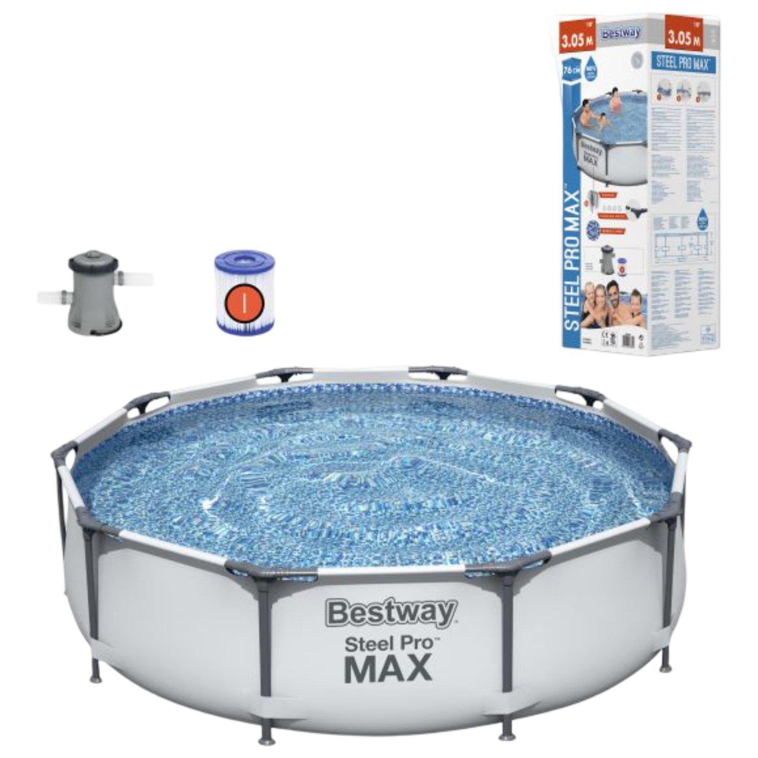 Басейн каркасний Bestway 56408 круглий на 4678 л з насосом 305×76 см (35393232)