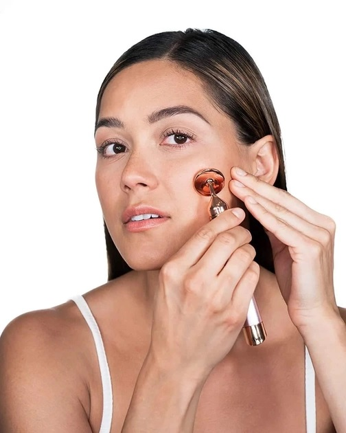 Массажер для лица роликовый из розового кварца (2625384505) - фото 6