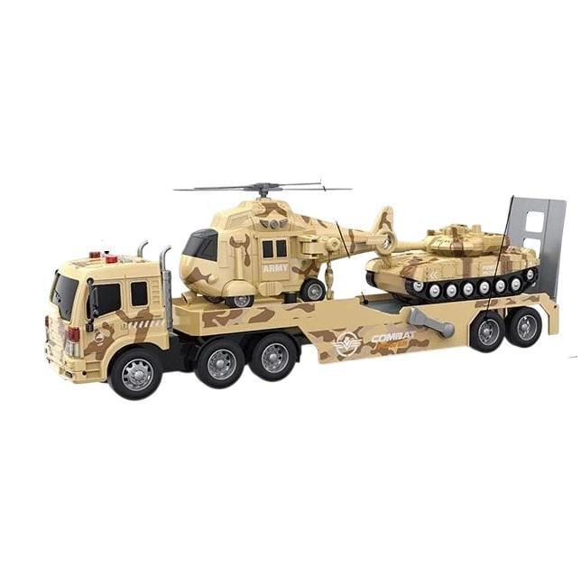 Машина Truck инерция/с подсветкой/со звуковыми эффектами/подвижные элементы/резиновые шины/танк/вертолет Camouflage (152505)