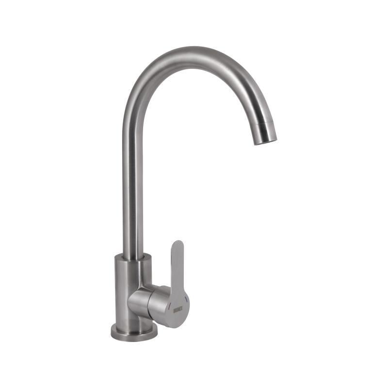 Смеситель для кухни Brinex Pure 015F нержавеющая сталь Nickel (BRIPUR015FNKL)