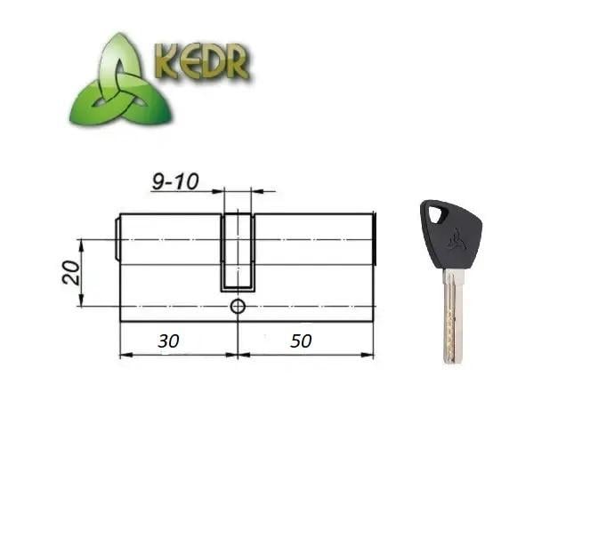 Цилиндр латунный Kedr BRASS M 80 ZN 50x30 brass key (ЗФ 6198) - фото 3