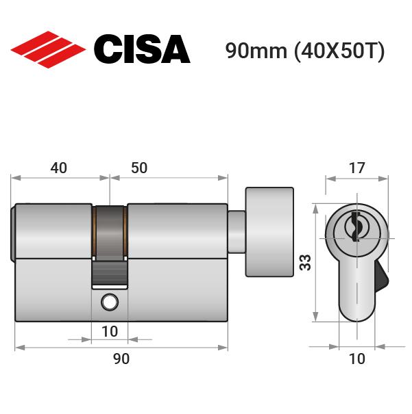 Цилиндр CISA C2000 90T 40x50T Черный Цилиндр CISA C2000 90T 40x50T - фото 10