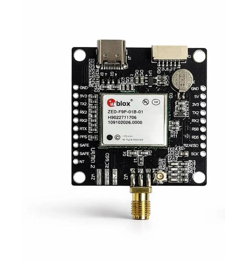 Модуль GPS на U-blox ZED-F9P-01B с интерфейсной платой высокоточное RTK GNSS позиционирование (00-00029337)