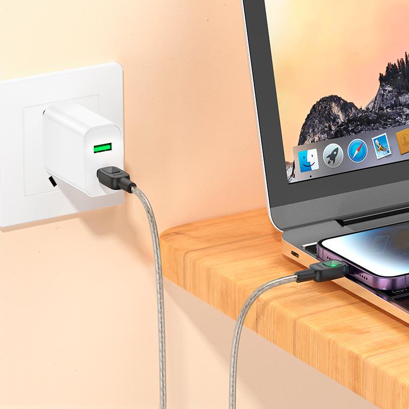 Кабель Hoco U124 Type-C to Lightning 27 Вт 1 м Black - фото 2