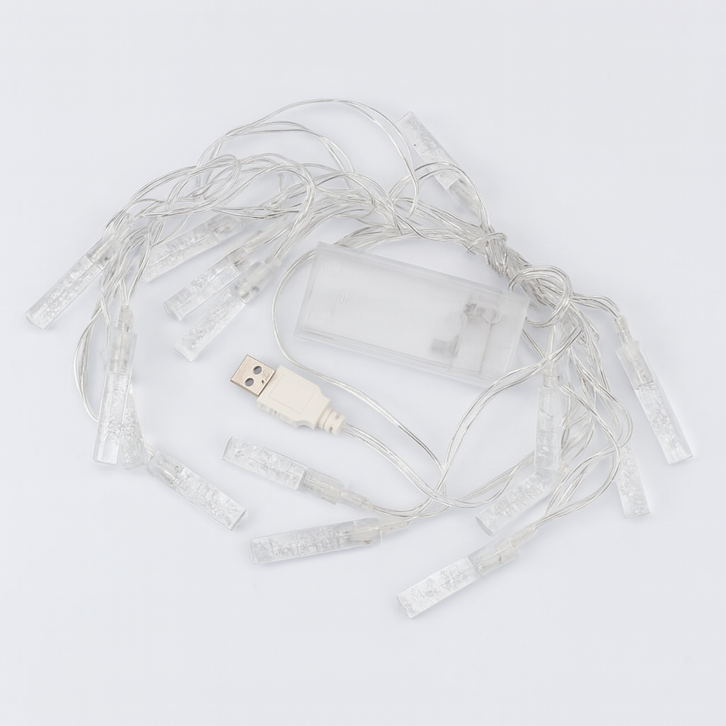 Гирлянда светодиодная Stenson Firefly 20 LED желтая 3 м Прозрачный (612840)