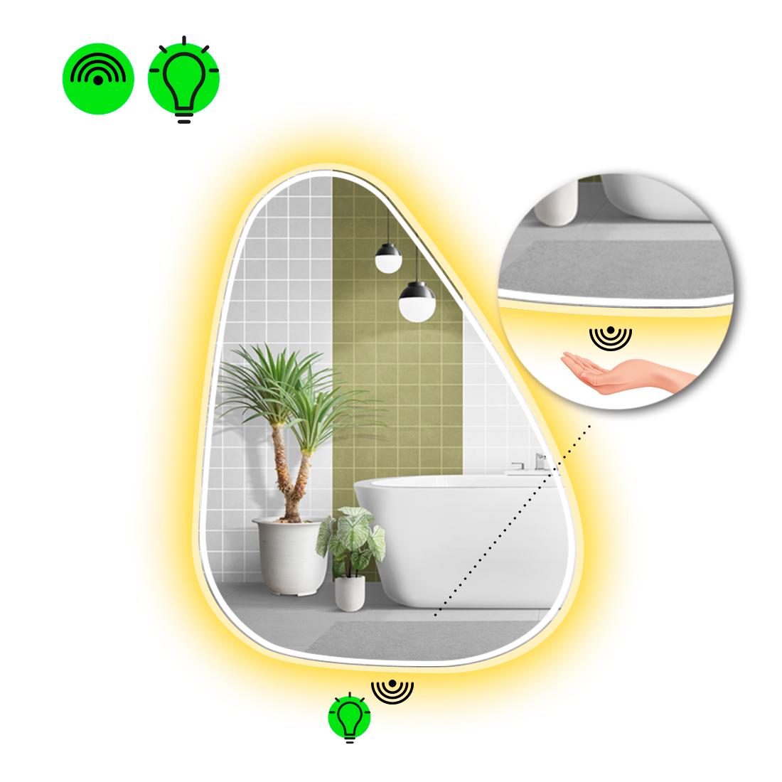 Зеркало с LED подсветкой Doccia 4 с ИК включателем 80x64 см (8776247)