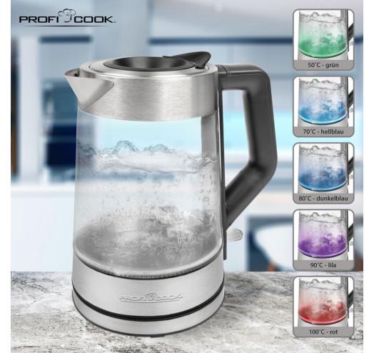 Електричний скляний ProfiCook PC-WKS 1190 G з підсвіткою (12062817) - фото 4 Електричний скляний ProfiCook PC-WKS 1190 G з підсвіткою (12062817) - фото 4