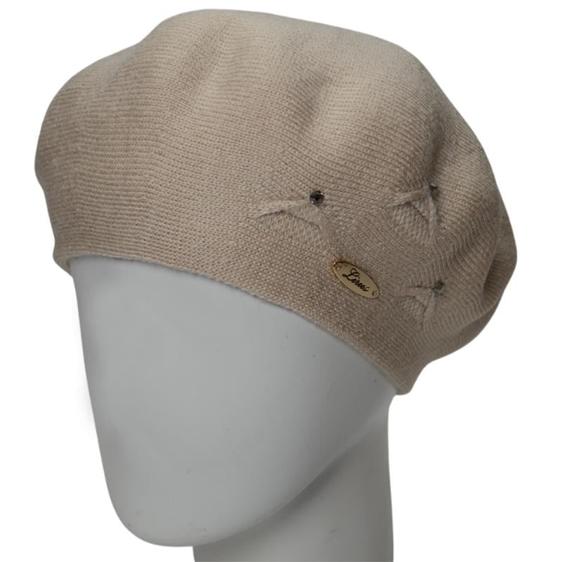 Берет женский Lirus Кристал осенний тонкой вязки  Лен