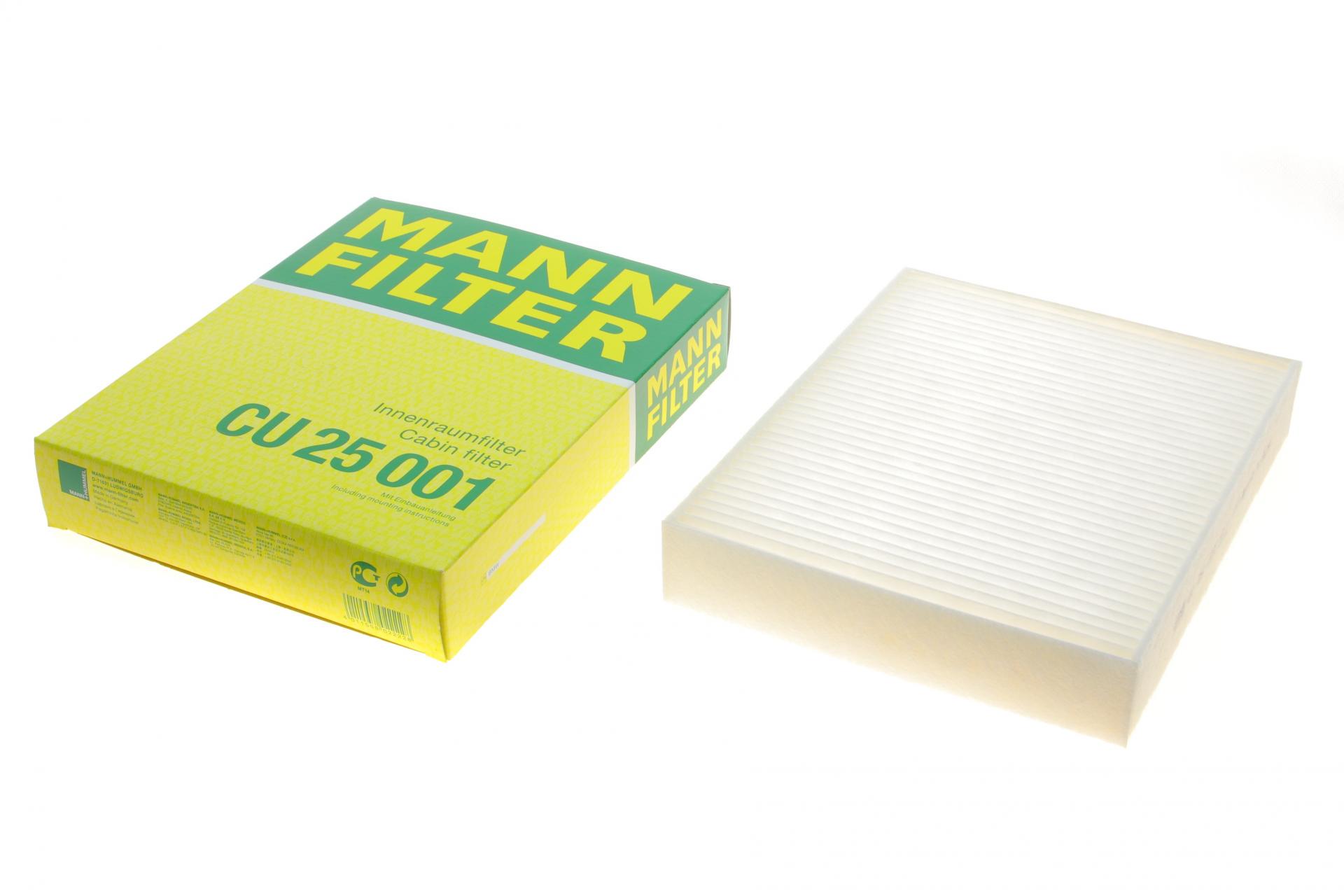 Фильтр салона Mann-Filter для BMW 1 F20/F21 11-/2 F22/F23/F87 14-/3 F30/F31/F80 11-18/4 F32/F33/F36/F82 13- (CU 25 001) - фото 1 Фильтр салона Mann-Filter для BMW 1 F20/F21 11-/2 F22/F23/F87 14-/3 F30/F31/F80 11-18/4 F32/F33/F36/F82 13- (CU 25 001) - фото 1