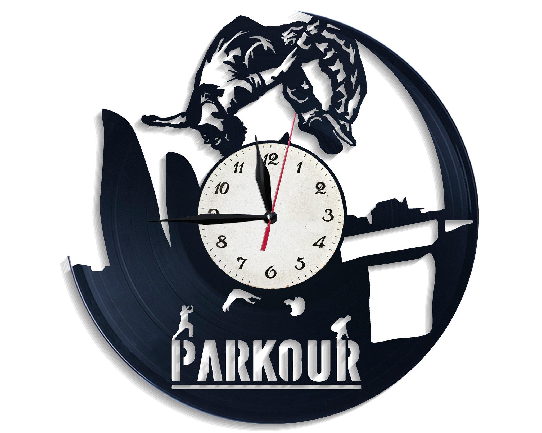 Часы настенные Паркур 2782 из виниловой пластинки
