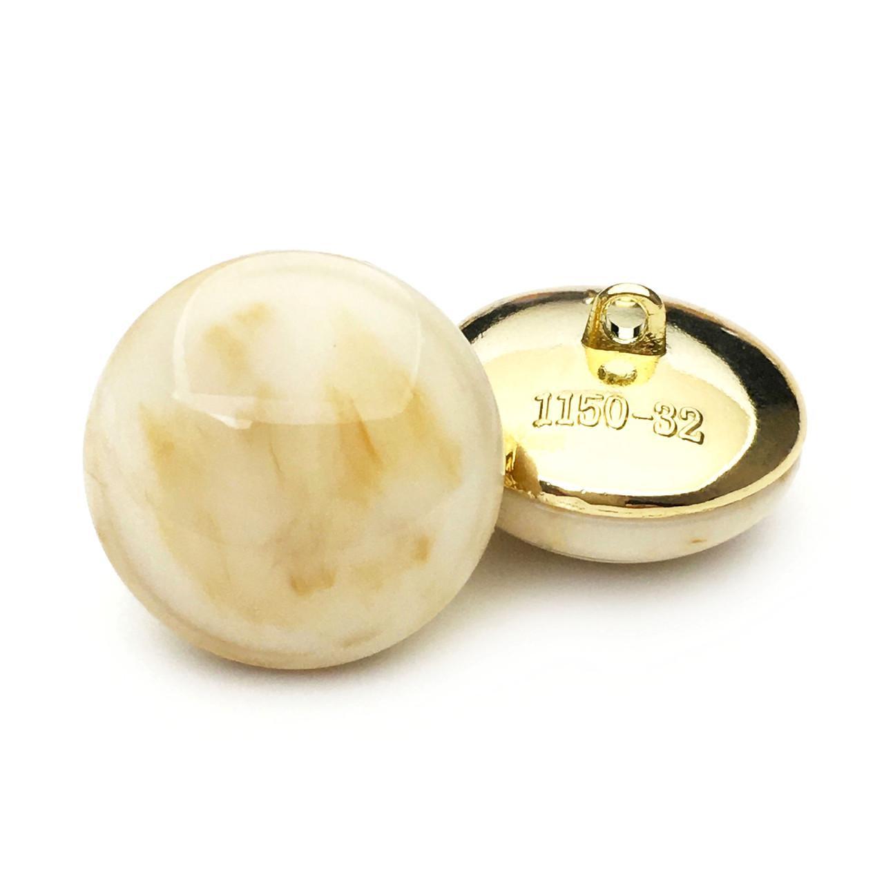 Пуговица Marble LuxFabric на ножке металл 15 мм 1 шт. Айвори-бежевый (ПВ0015м53)