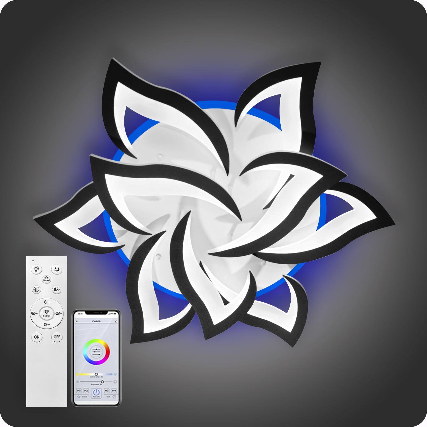 Люстра світлодіодна 517 Light 3color з пультом 144 Вт Чорний (02076) - фото 3 Люстра світлодіодна 517 Light 3color з пультом 144 Вт Чорний (02076) - фото 3