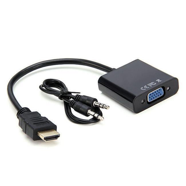 Адаптер-конвертер видео/аудио HDMI-VGA Rias 1080P Black (3_6469) - фото 1