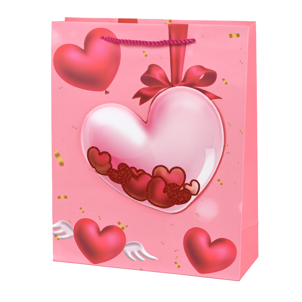 Подарочный пакет Love You 3D R99697-S 18х23х10 см Розовый (32709293)