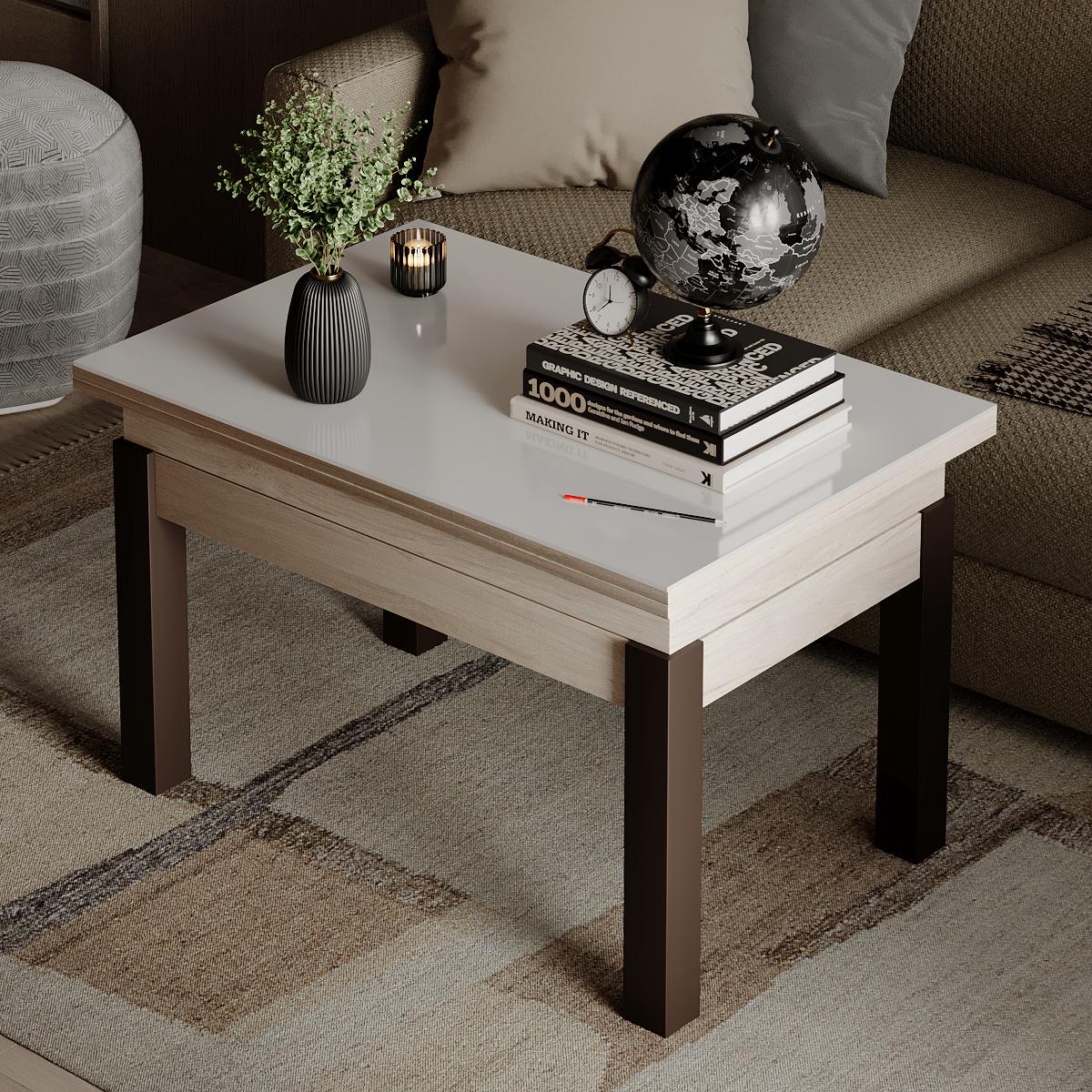 Журнальный стол-трансформер B-Fly Glass 900x554x600 мм Гикори Рокфорд светлый/Венге/Белое стекло (GATB10060600231) - фото 3 Журнальный стол-трансформер B-Fly Glass 900x554x600 мм Гикори Рокфорд светлый/Венге/Белое стекло (GATB10060600231) - фото 3