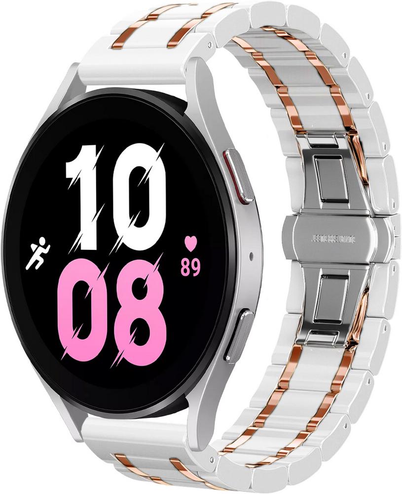 Ремешок керамический Ceramo для Galaxy Watch 5 44 мм Pink/White (29196-52)