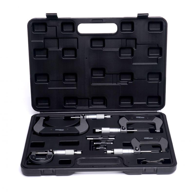 Набір мікрометрів Kraft&Dele KD10443 0-100 мм 8 пр. в пластиковій валізі