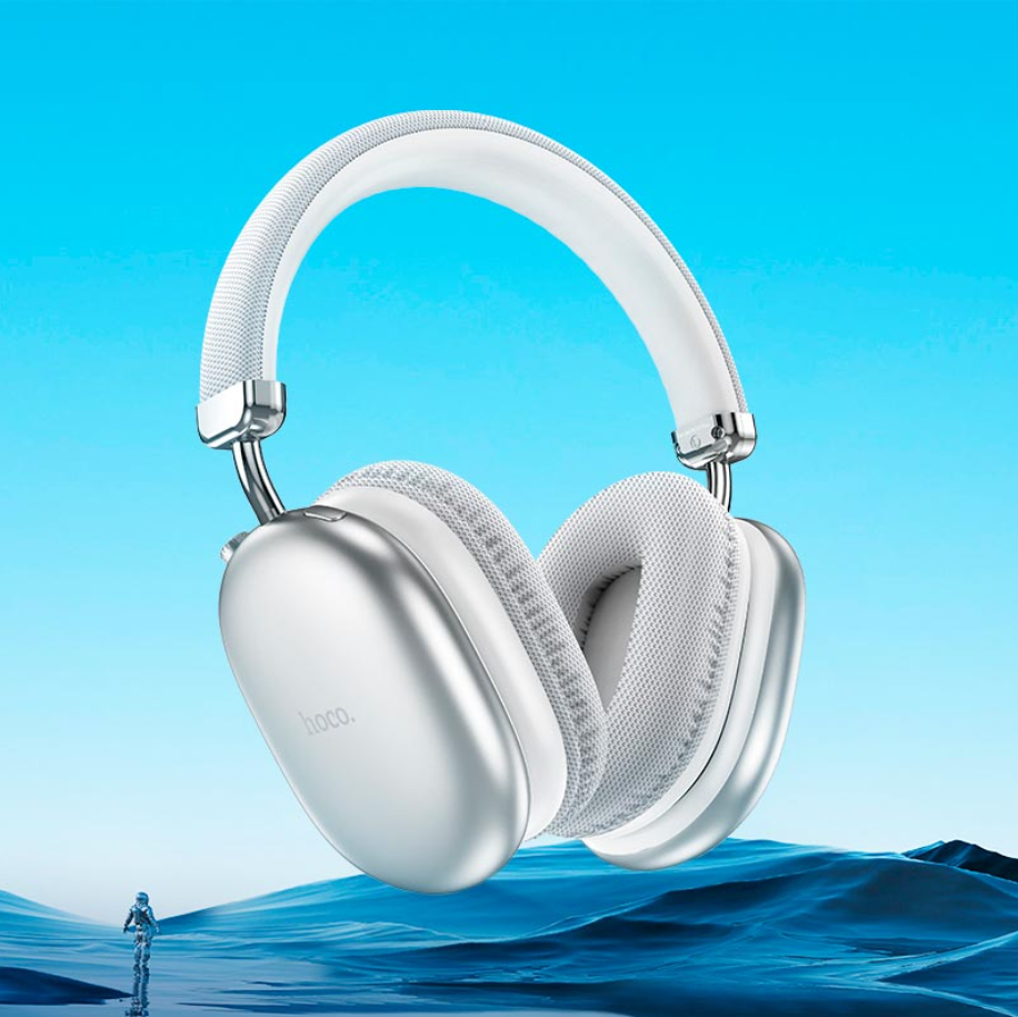 Навушники бездротові Hoco W35 Max Joy BT headphones BT5.3/AUX/TF 90h з мікрофоном Срібний - фото 5