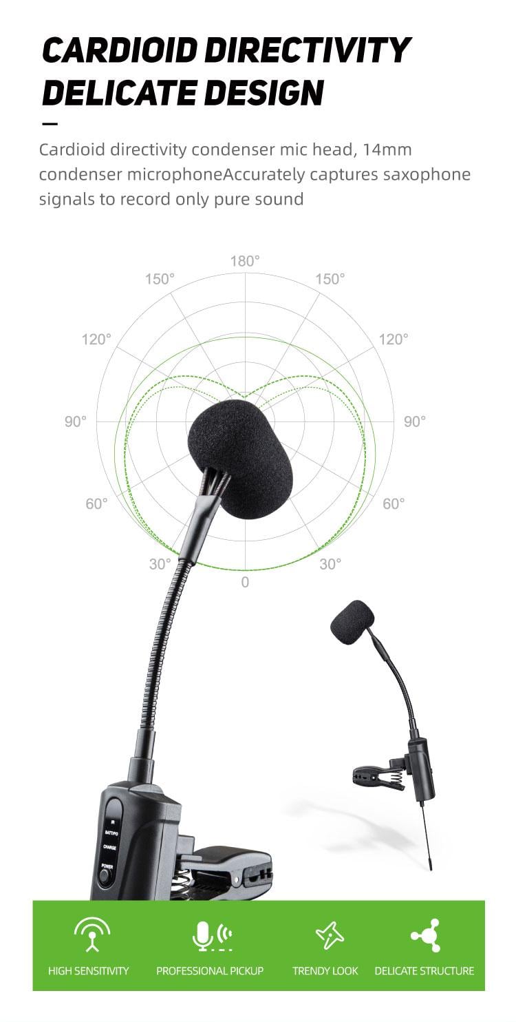 Мікрофон бездротовий для саксофону/труби UHF ACEMIC ST-5 2,4 ГГц радіосистема (0130) - фото 10