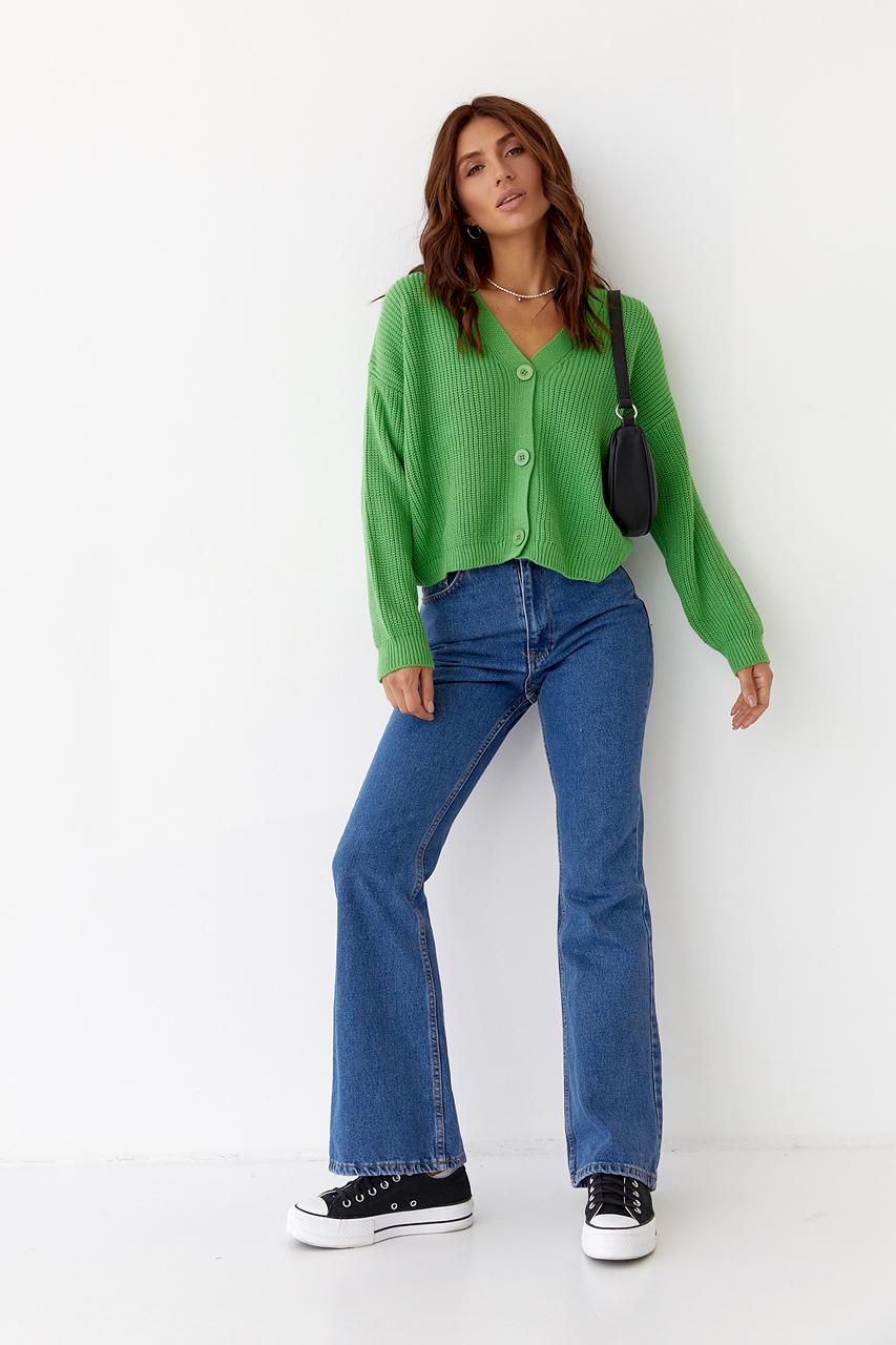 Кардиган укороченный S Салатовый (9528201) - фото 6 Кардиган укороченный S Салатовый (9528201) - фото 6