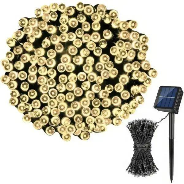 Уличная гирлянда с солнечной панелью SFK-16 10 м 100 LED 800 мАч 3.7V 0.5A IP65 водонепроницаемая с тепло-белым свечением